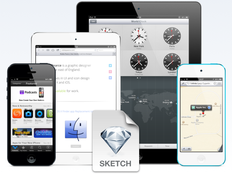 iOS Devices for Sketch app by Robbie Pearce Dribbble