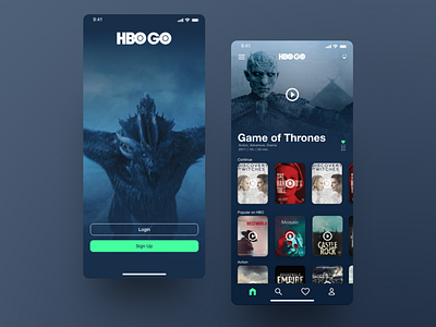 HBO Mobile App Concept app design design app movie tvshows uidesign uidesigner uiuxdesign