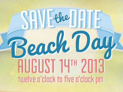 Beach Day Email Save the Date