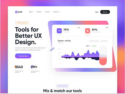 UX design tools landing page