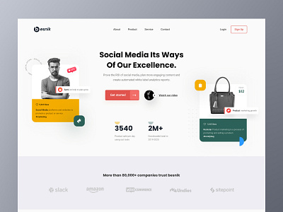 Social media manager tool landing page