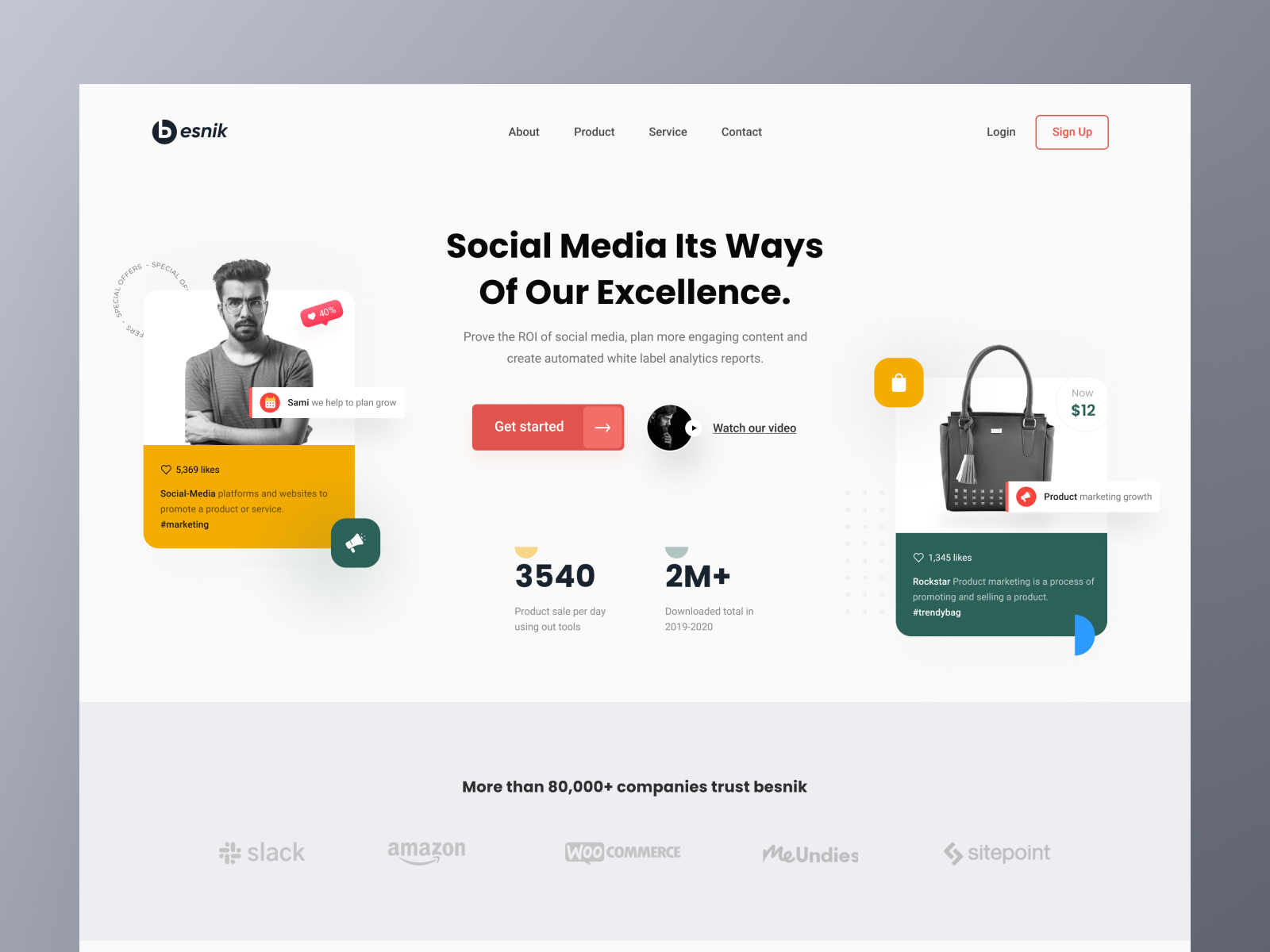 Social media manager tool landing page by Mehedi Titas for UIHUT - UI ...