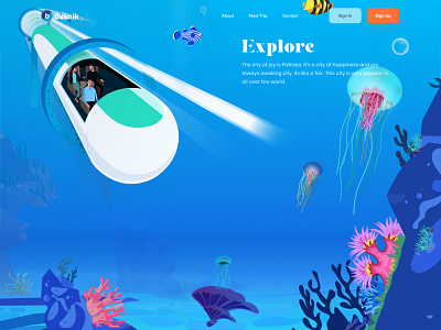 Hyperloop underwater exploration-2 app concept app design besnik hyperloop illustration illustration landing page illustration ui landing page design layout mobile application product design tach uiux design uiux design agency