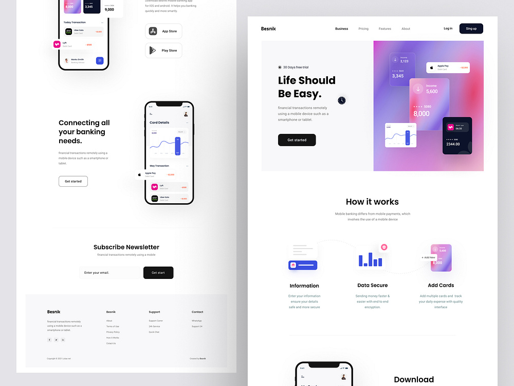 Mobile-Banking Landing Page by Mehedi Titas for UIHUT - UI UX Design ...