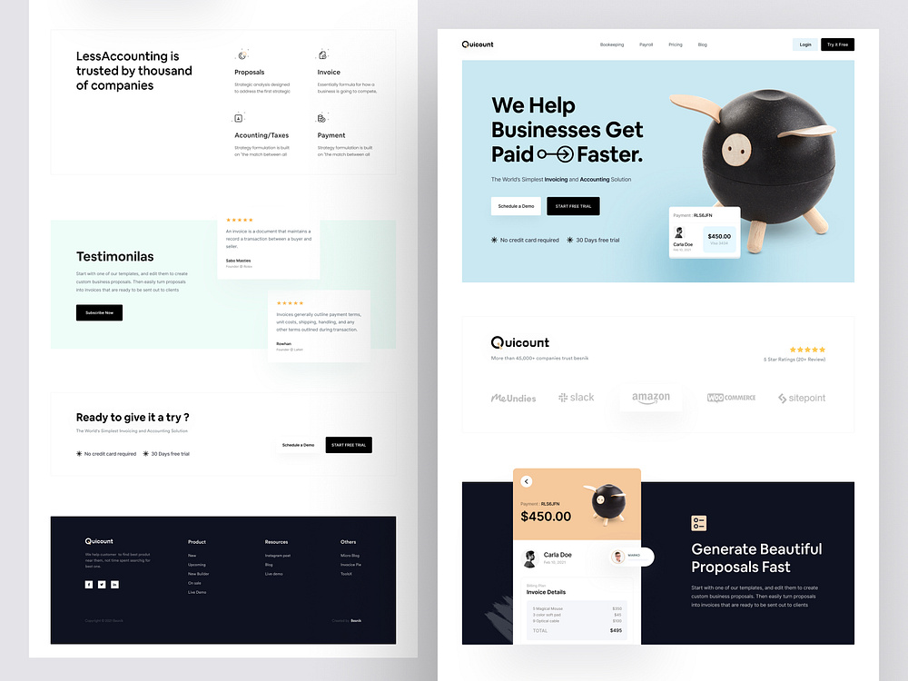 Invoicing & Accounting Landing Page by Mansurul Haque for UIHUT - UI UX ...