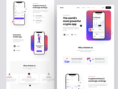 Cryptocurrency App Landing-Page. besnik crypto crypto app crypto design crypto landing page crypto wallet cryptocurrency cryptocurrency landing page free ui resource header deaign header ui ui design ui trend 2021 uihut ux design web design web ui website ui