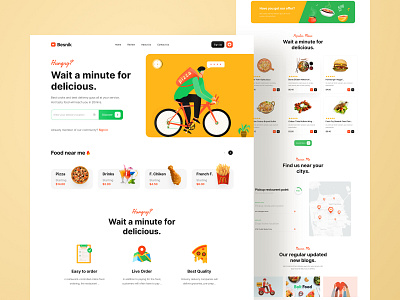 Food Delivery Homepage Design. food food delivery food delivery app food delivery website food landing page food ui food web ui food website free ui resource header header design header ui lading page ui landing page minimal web design ui resource