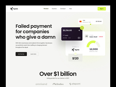 Xynos Payment Landing Page. app design banking banking landingpage besnik finance finance landing page landing page payment payment gateway product design uiux design uiux design agency wallet webdesign website design