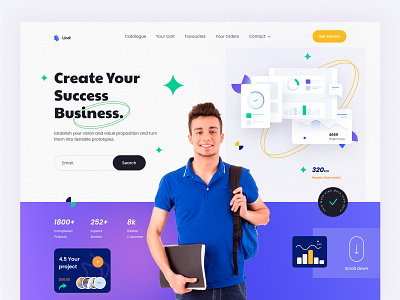 Lindi-Simple Business Website Templates agency agency header page business corporate website design resources free ui resource header header page homepage landing page design marketers agency marketing marketing business marketing website ui design uihut web design templete website design