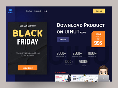 Deals on Black Friday 🔥 black friday black friday deals cyber mondy deals design header ui uihut 2.0 uiux design web design website design