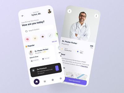 Savior Care - Doctor App UI Design app design app design 2022 app ui kits apps design doctor app ui kit medical app ui uihut uiux design