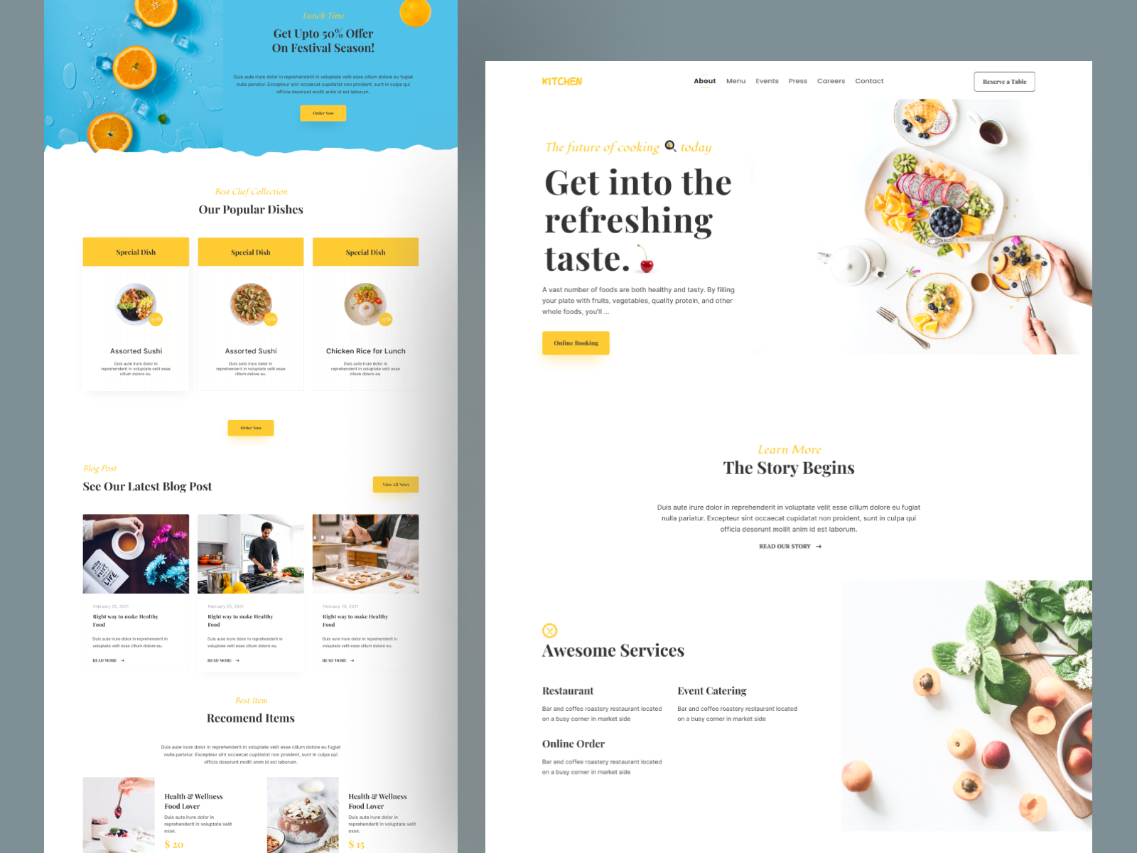 Food and Drink Website Design by Mehedi Titas on Dribbble