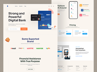 Finance Banking Website Design colorful ui design design landing page product design ui design ui design 2022 ui design resource uihut uiux uiux design uiux design agency website design