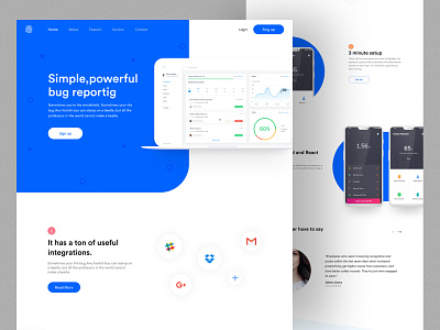 Bug Reporting Website Design design landing page landing page ui design product design ui design 2022 ui resource uiux design uiux design agency web design web template design website design