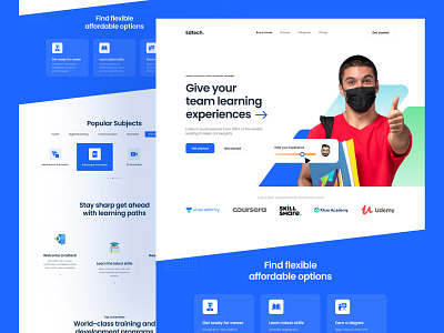 E-learning Website Design - Edtech. colorful ui design design landing page product design trendy design ui ui resorce 2022 uihut uiux design uiux design agency web design website design