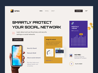 Social Network Platform Builder - SPSN colorful ui resource design header design trendy design ui ui resource uihut web design website design