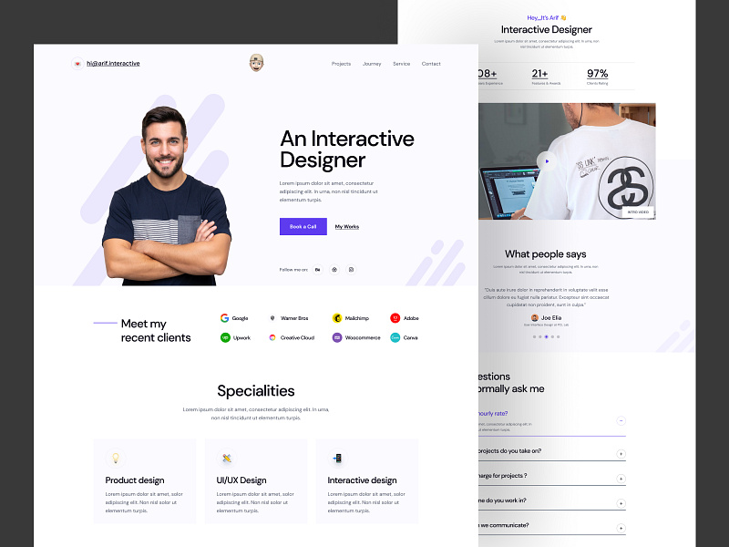 Personal Portfolio Website Design by M Haque for UIHUT on Dribbble