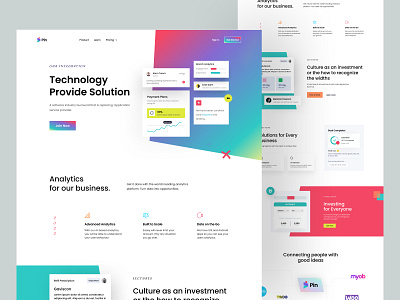 SaaS Technology Website Design - Pin colorful design design landing page product design trendin ui trendy design in dribbble uihut uiux design web design web design 2022 web template website website design website design resources