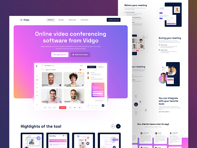 Video Conferencing Website Design - Vidgo