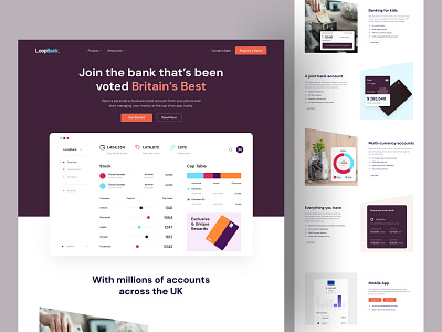 Banking Website Design - Loopbank design figma design landing page uiux design web design web design 2022 web resources web template website design