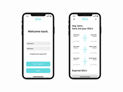 IOU App - Final Design app clean design experience interface ios project shadow sketch ui university user