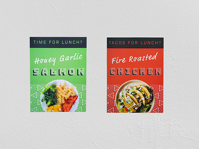 Lunch Poster Prints branding design food food and drink illustrator pattern photoshop print printing prints salmon tacos typography