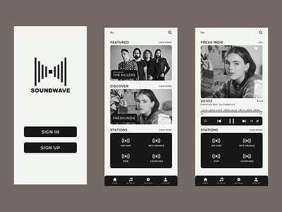 SOUNDWAVE Music App Concept app app design concept design music music app music player sketch app typography ui ui design ux vector web