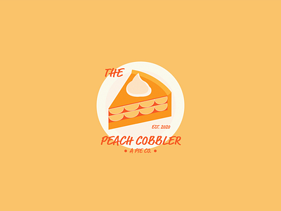 The Peach Cobbler Logo adobe art branding design food graphic design illustration illustrator logo logo design peach peach cobbler pie typography vector