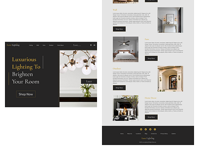 Luxe Lighting Landing Page branding design figma landing page ui visual design web web design website