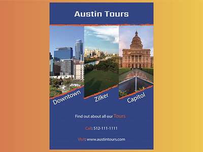 Austin Tours Flyer austin texas branding design flyer flyer design graphic design typography vector