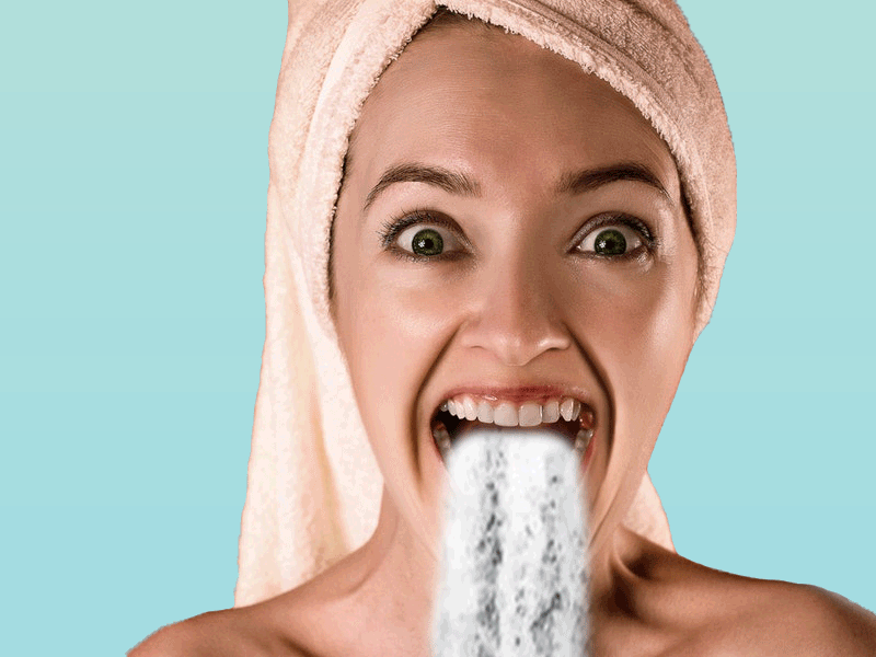 Mouth Waterfall animation art design gif girl graphic photoshop vector waterfall