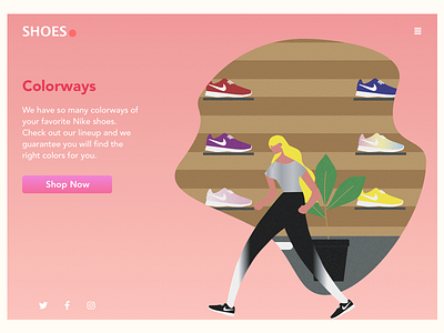 Shoe E-Commerce Site Concept art branding design hero area illustration illustrator landing page shoes sketch app ui ux vector web