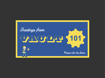 Fallout 3 Vault 101 Postcard branding branding design design fallout illustrator postcard print vector videogame