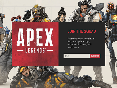Apex Legends Newsletter apex legends branding design newsletter design sketch app ui ux videogame web