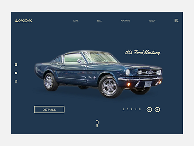 Classic Car Landing Page branding cars classic cars clean design minimal mustang photoshop sketch app ui ux web