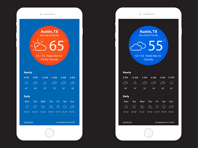 Weather App Concept Day and Night