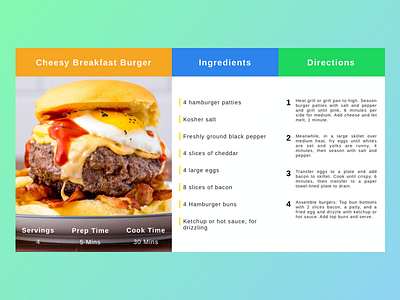 Recipe Card branding cookbook design food graphic design ingredients print recipe card sketch app vector