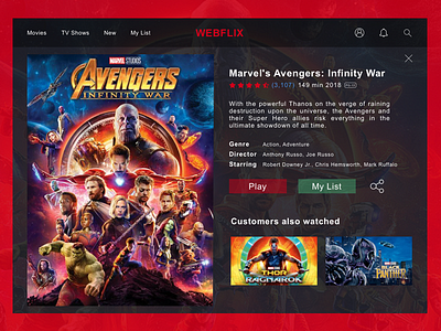 TV App Concept branding design marvel movie movie app sketch app tv app ui ux web