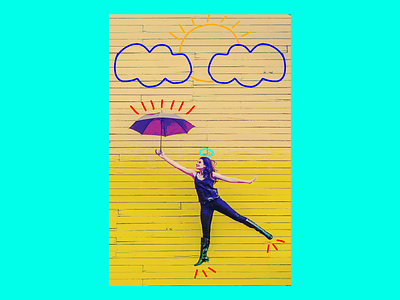 Woman and Umbrella art color graphic design paintbrush photo photoshop woman