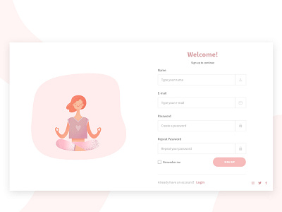 Sign Up page daily 100 challenge dailyui dailyui 001 dailyuichallenge signup ui uidesign ux uxdesign welcomepage