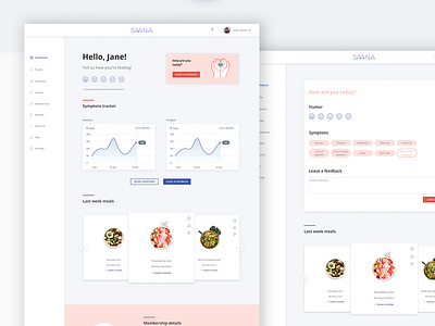 Saana user page redesign creative studio dashboard design desktop health healthcare minimal mobile ui uidesign user page visual design website wireframe