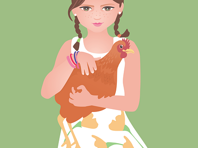 Girl with her pet Chicken