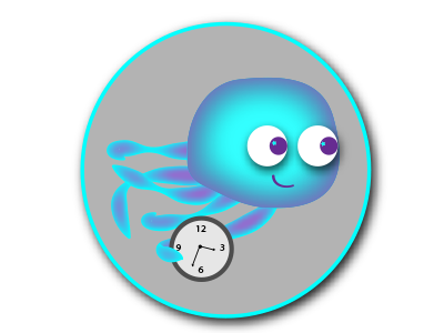 Treature app clock creature happy icon jelly swimming time