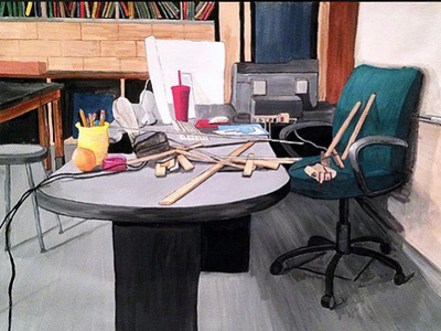 Standardized Testing gouache watercolor self-portrait classroom rulers multiple intelligences art measurement illustration teaching public education