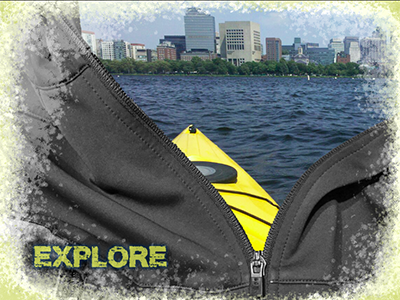 Explore adventure boston cambridge charles river explore kayaking outdoors paddle zipper