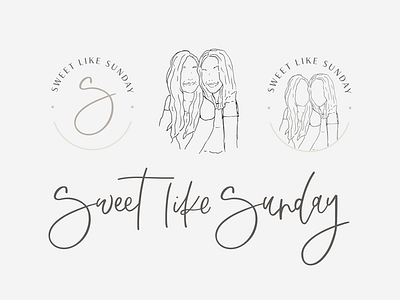 Sweet like Sunday blog logo calligraphy graphic design handmade font illustration illustration design logo design