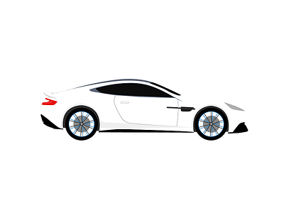Aston Martin Vanquish Q 2d automobile car creative design dribbble flat graphic illustration illustrator minimal