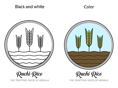 Ruchi Rice Logo 2d brand branding design dribbble flat graphic illustration illustrator logo minimal