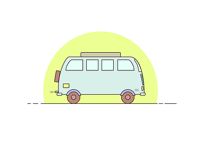 Bus 2d automobile bus creative design dribbble flat graphic illustration illustrator minimal