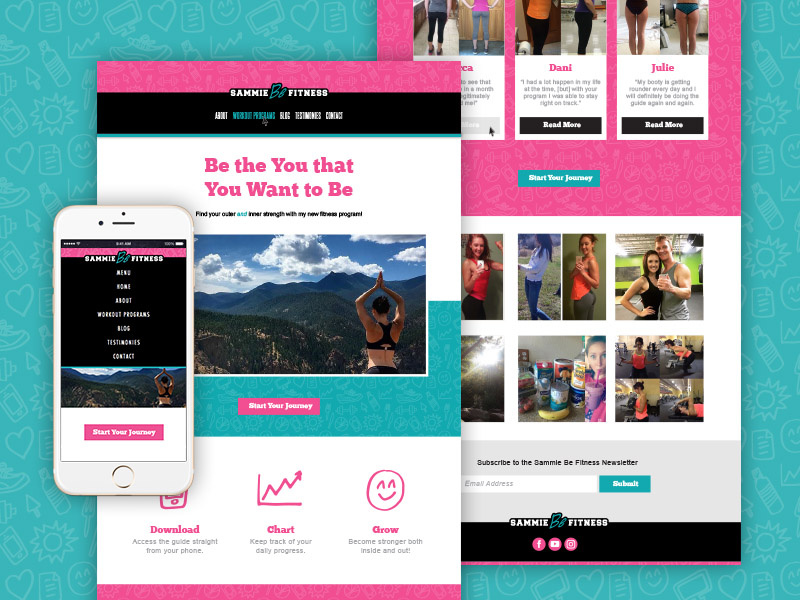 Sammie Be Fitness Responsive Website dreamweaver css html branding design tablet desktop mobile website responsive